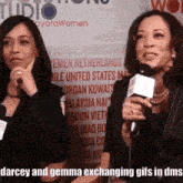 darcey and gemma exchange gifs in dms at the toyota women awards