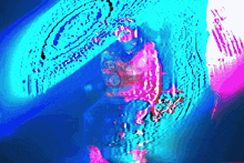 a blurry picture of a person 's face with a skull on it