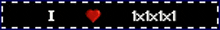 a sign that says i love xxx with a heart