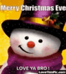 Merry Christmas Eve Snowman GIF