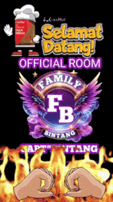 a poster for the family fb official room