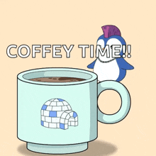 Coffee Jumping GIF - Coffee Jumping Penguin GIFs
