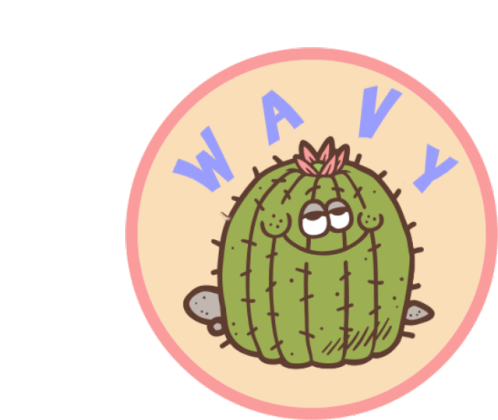 Wavy Cactus Sticker - Wavy Cactus Cute Plant Stickers