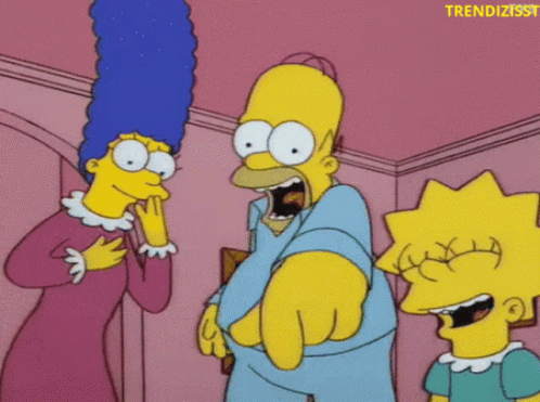 point and laugh gif simpsons