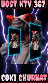 a poster for host ktv 367 with a boy wearing a cat hoodie