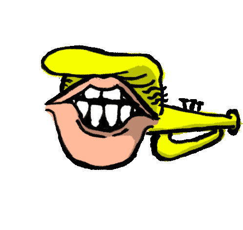 Donald Trumpet Sticker - Donald Trumpet Trump Stickers