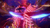 a screenshot of a video game with a skeleton and a sword .