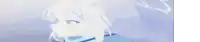 a close up of a person 's face with a white haired anime girl .