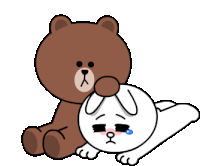 Cony Brown And Bear Sticker - Cony Brown And Bear Sad Stickers
