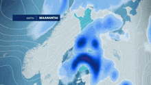 a map with a sad face on it and the word maananai above it