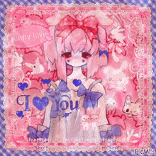 a picture of a girl with bunny love written in the corner