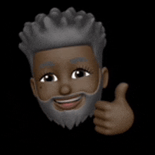 a man with a beard is giving a thumbs up .