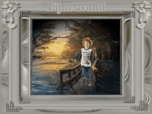 a picture of a boy on a bridge with the words fijne avond