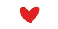a pixel art drawing of a broken heart on a white background