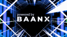 powered by baanx is written in white on a dark background