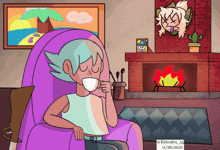 Bee And Puppycat Fireplace GIF - Bee And Puppycat Fireplace Cozy GIFs