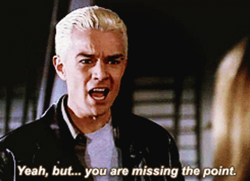 Missing the point. You missed the point by idolizing them. miss the point sentenced. point at gif. missed the point meme.