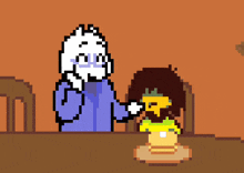 a pixel art drawing of a man and a woman