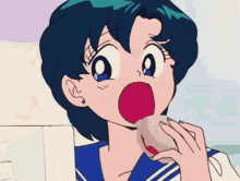 Sailor Moon Sailor Mercury GIF - Sailor Moon Sailor Mercury Eating GIFs