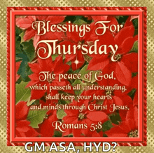 a gm asa hyd greeting card for thursday