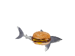 Shark Burger Sticker - Shark Burger Stickers