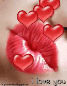 red lips smooch mua hearts