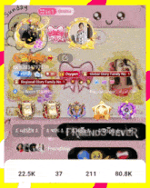 a screenshot of a video game with the words friends forever at the top