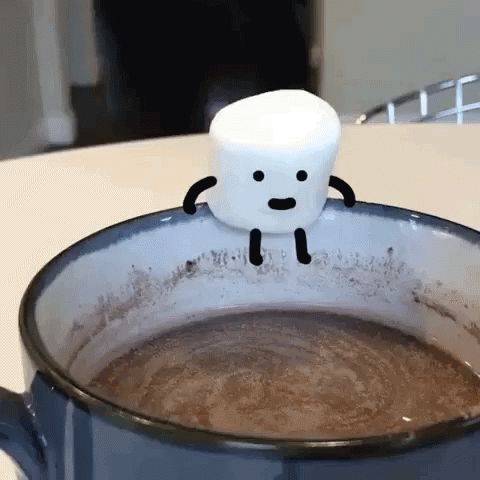 hot chocolate with marshmallows cartoon