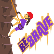 be brave woman power joypixels mountain climbing courage