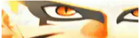 a close up of a cartoon character 's eyes with orange and black markings .