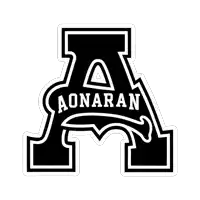 a black and white logo for aonaran with a dolphin