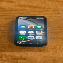 a cell phone with icons for email gallery messaging and phone