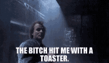 Scrooged Toaster GIF - Scrooged Toaster The Bitch Hit Me GIFs