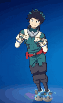 a cartoon character is wearing a pair of bunny slippers on his feet