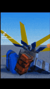 a tiktok video of a robot laying on its back