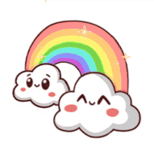 seekersnotes happy rainbow clouds cheer