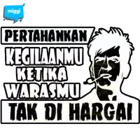 a poster with a man smoking a cigarette and the words " tak di hargai "