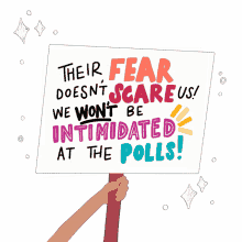 protest sign protest their fear doesnt scare us we wont be intimidated intimidation