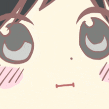a close up of a cartoon character 's face with a slight smile