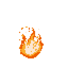 a pixel art of a fire with a white background