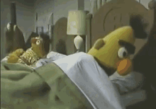 Big Pun And Ernie  GIF - Cant Sleep Bed Lamp GIFs