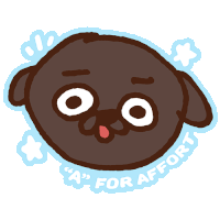 a sticker of a brown dog with the words " a " for effort on it