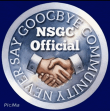 a logo for nsgc official that says goodbye never say never again