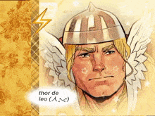a drawing of thor de leo with a lightning bolt on the bottom