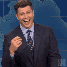 Hilarious Colin Jost GIF - Hilarious Colin Jost Saturday Night Live GIFs