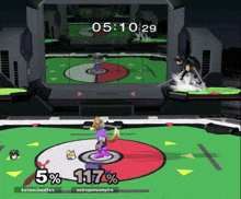 a screenshot of a video game shows a fox fighting a female vampire