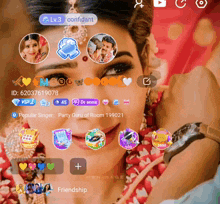 a screenshot of a woman 's profile that says lv3 confident