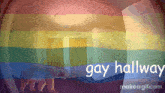 a picture of a polar bear in a hallway with the words gay hallway below it