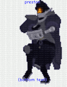a picture of a person with the word preston on the top