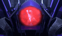 a robot with a red light coming out of it 's eyes